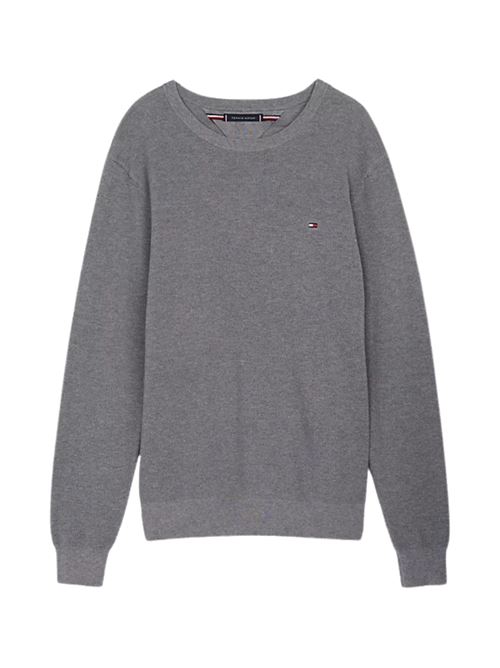 Maglioncino uomo grigio in cotone Tommy Hilfiger | MW0MW36347P91